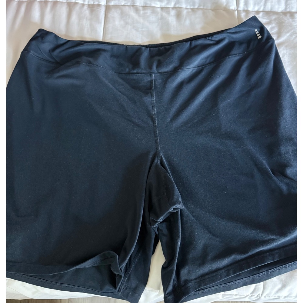 Lands End Sport Womens 3X Black Bike Shorts Plus Size Compression Athletic Yoga